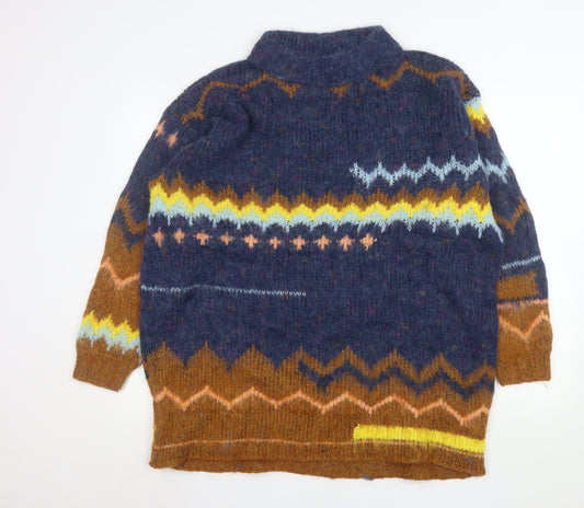 Free People Women’s Multicoloured Fair Isle Alpaca Wool Relaxed Jumper Size S