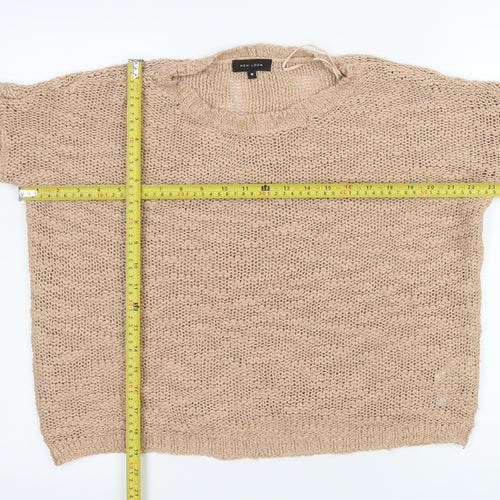 New Look Women’s Beige Chunky-Knit Pullover Jumper Size 10