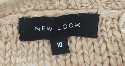 New Look Women’s Beige Chunky-Knit Pullover Jumper Size 10