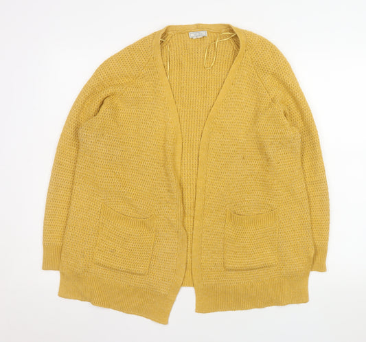 Fat Face Women's Yellow Knit Cardigan Size 16 Relaxed Fit