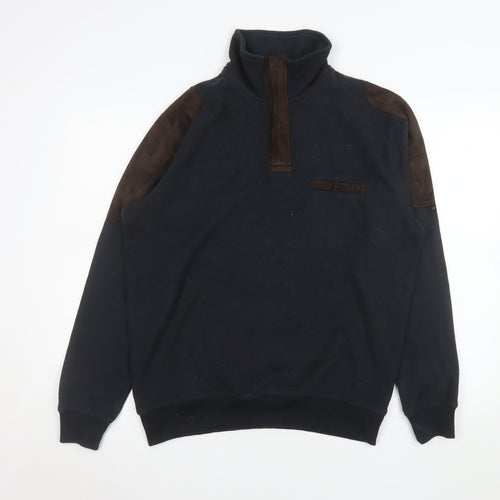 Pierre Cardin Men’s Black 1/4 Zip Fleece Sweatshirt L