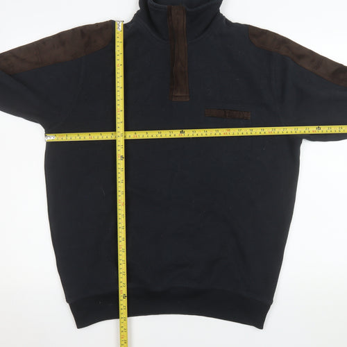 Pierre Cardin Men’s Black 1/4 Zip Fleece Sweatshirt L