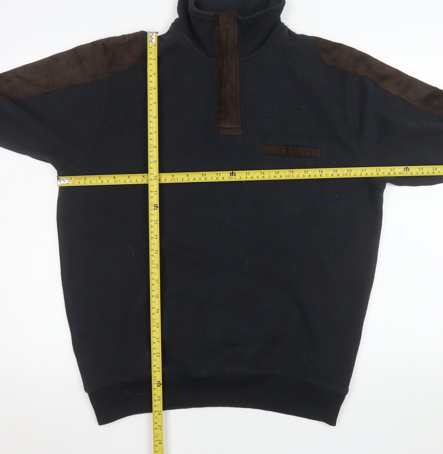 Pierre Cardin Men’s Black 1/4 Zip Fleece Sweatshirt L