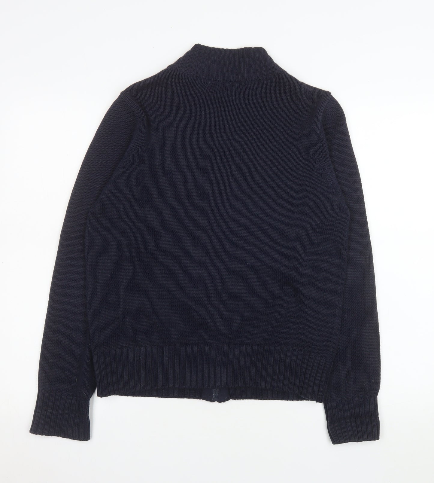 Isle Women's Blue Cotton Zip Up Knit Jacket Size S 10-12