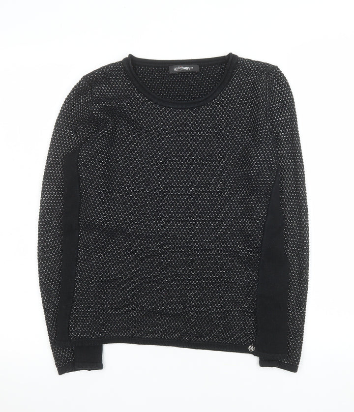 Gollehaug Womens Black Size 10 Knit Pullover Jumper