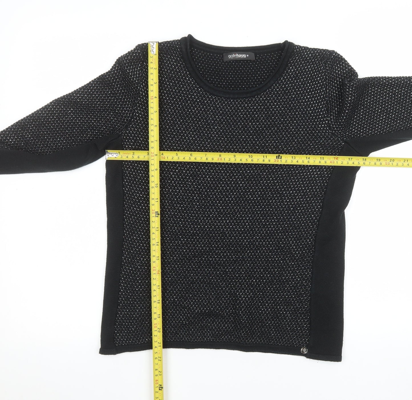 Gollehaug Womens Black Size 10 Knit Pullover Jumper