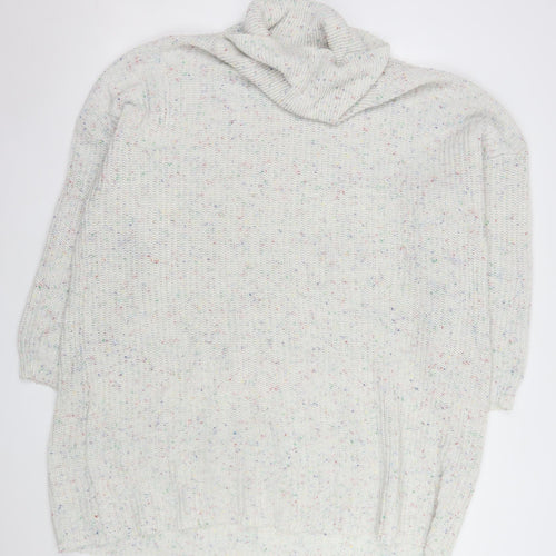 In The Style Women's Ivory Roll Neck Knitted Jumper Dress Size 18