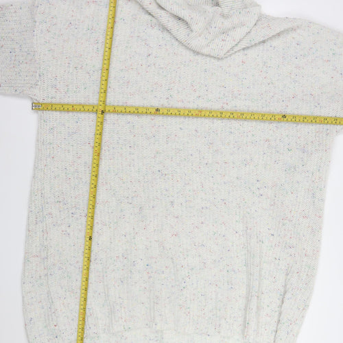 In The Style Women's Ivory Roll Neck Knitted Jumper Dress Size 18