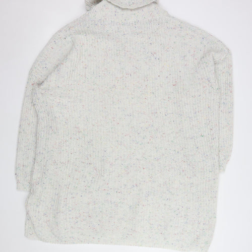 In The Style Women's Ivory Roll Neck Knitted Jumper Dress Size 18
