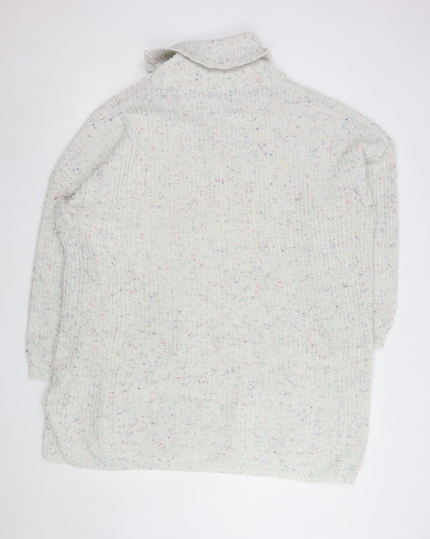 In The Style Women's Ivory Roll Neck Knitted Jumper Dress Size 18