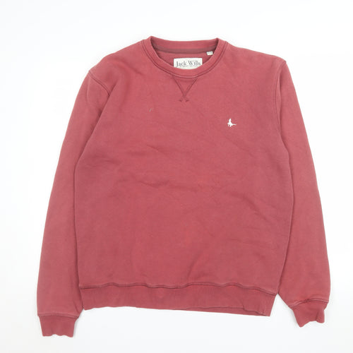 Jack Wills Mens Red Crew Neck Pullover Sweatshirt Size M