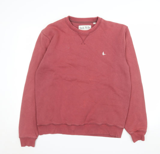 Jack Wills Mens Red Crew Neck Pullover Sweatshirt Size M