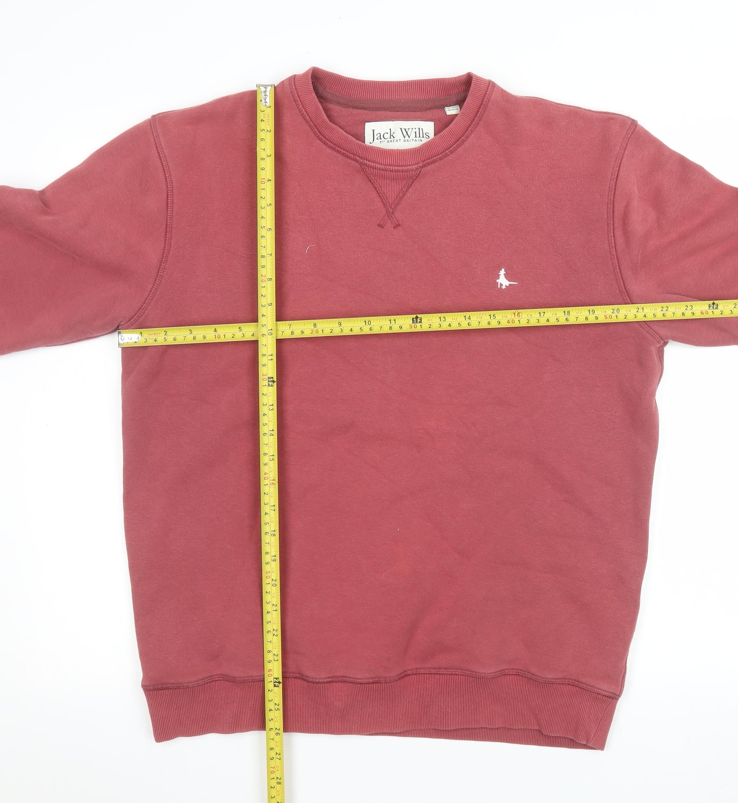 Jack Wills Mens Red Crew Neck Pullover Sweatshirt Size M