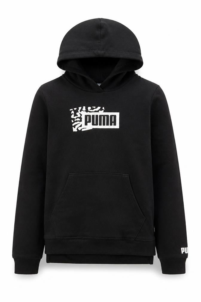 Puma Girls Black Hooded Pullover Sweatshirt 13-14 Years 164 Cotton Blend