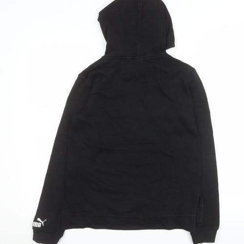 Puma Girls Black Hooded Pullover Sweatshirt 13-14 Years 164 Cotton Blend