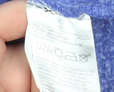 GAP Women Blue Logo Hooded Full Zip Basic Jacket Size L