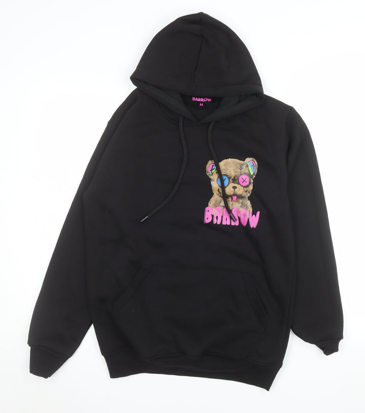 Barrow Men's Black Pullover Hoodie M Graphic Bear Design