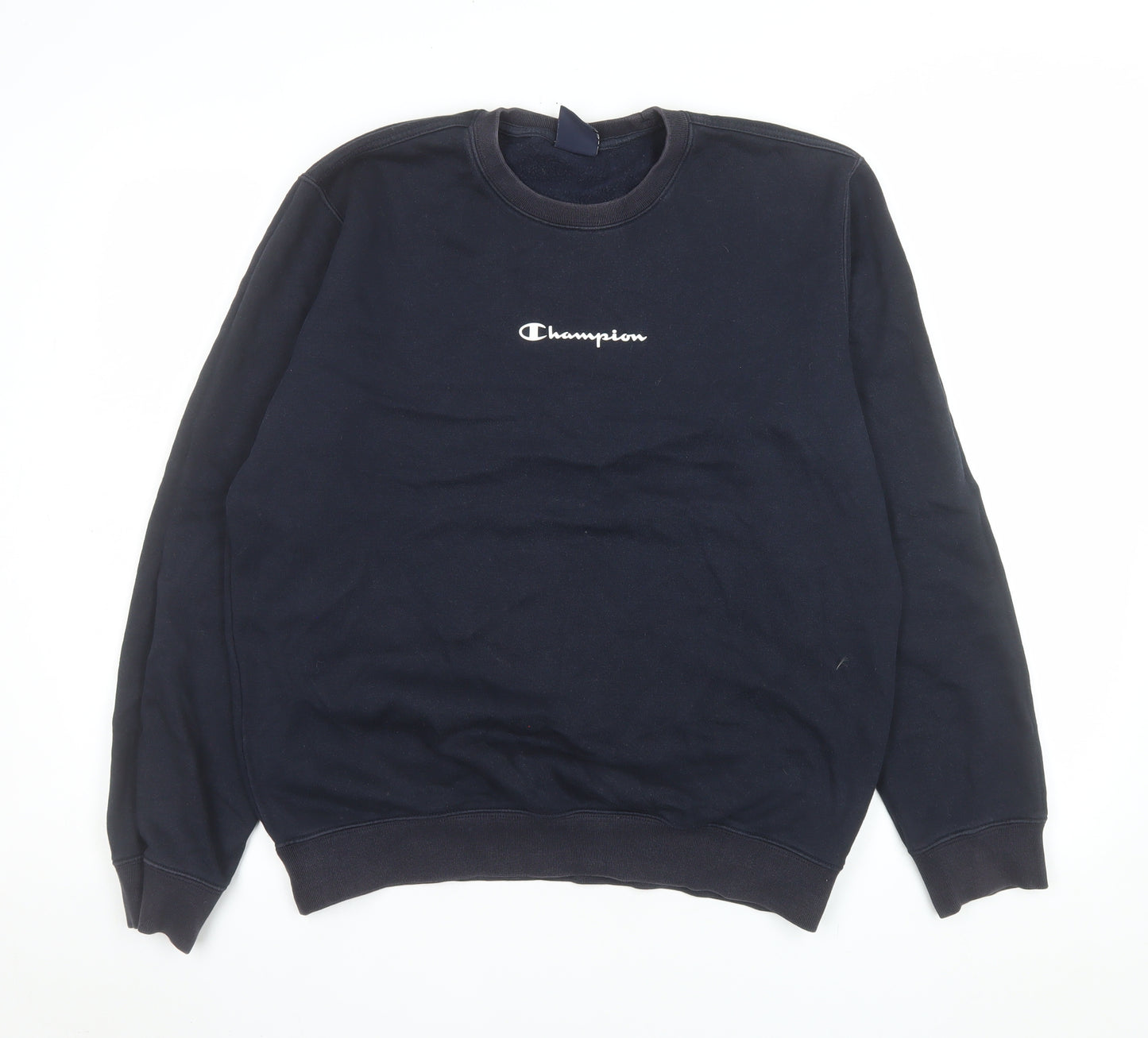 Champion Men's Black Pullover Sweatshirt Medium Crew Neck Fleece