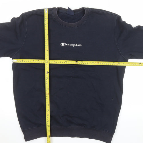 Champion Men's Black Pullover Sweatshirt Medium Crew Neck Fleece