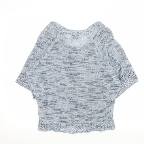 Marks and Spencer Women Blue Size 12 Knit Short Sleeve Pullover Jumper