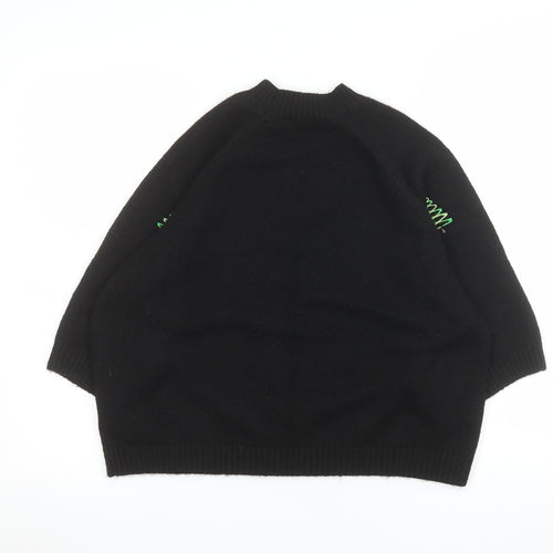 Next Women's Black Christmas Tree Embroidered Pullover Jumper M