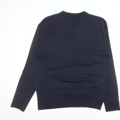 Pierre Cardin Men's Blue Argyle V-Neck Pullover Sweatshirt M