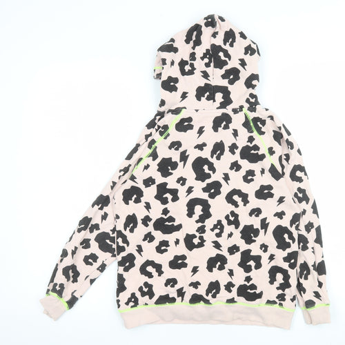 Scamp & Dude Girls Beige Leopard Print Pullover Hoodie 8-9 Years Organic Cotton