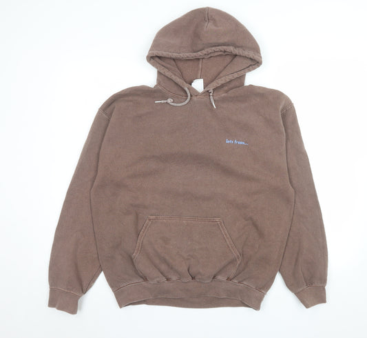 iets frans Men's Brown Pullover Hoodie Size S Regular Fit