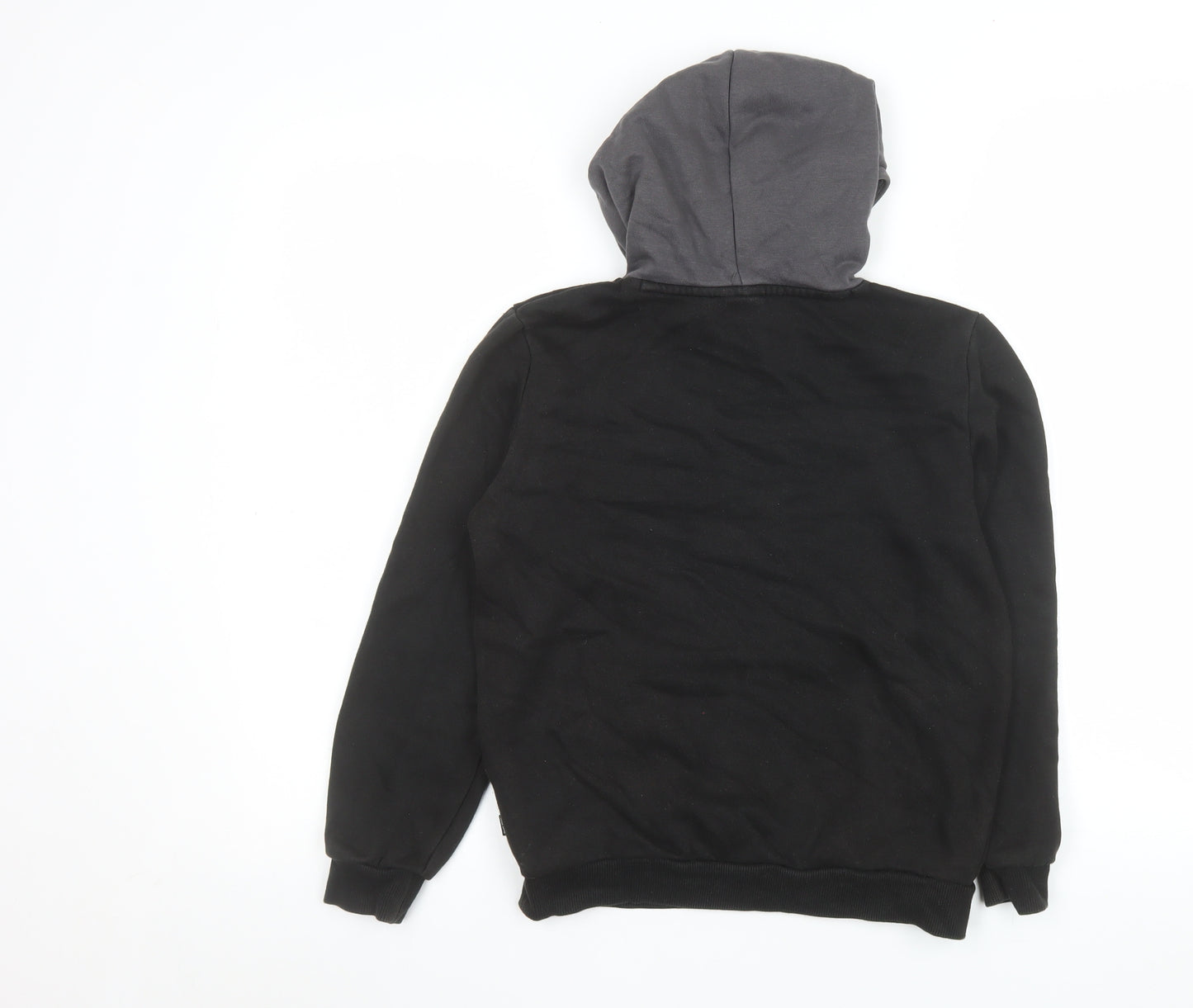 Puma Boys Black Pullover Hoodie 11-12 Years Fleece Logo Sweatshirt