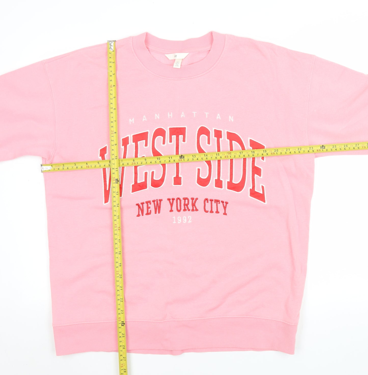 H&M Womens Pink West Side New York City Pullover Sweatshirt Size S