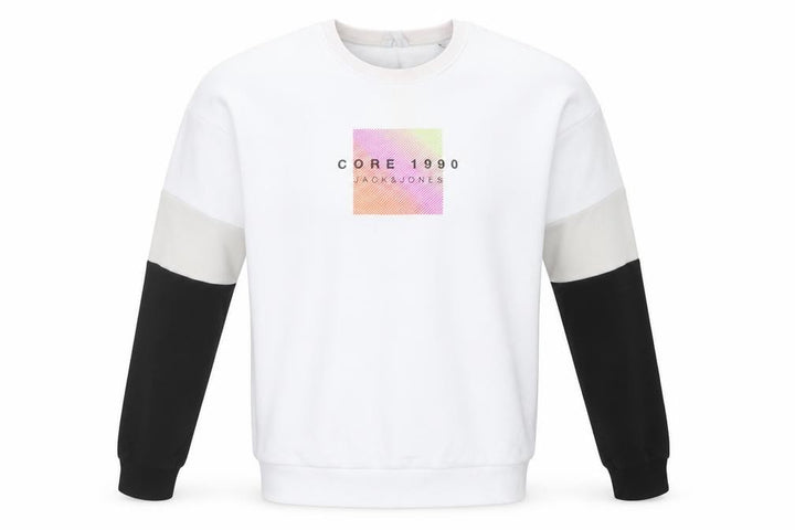 Jack & Jones Men's White Crew Neck Graphic Sweatshirt Size M