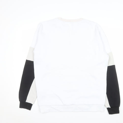 Jack & Jones Men's White Crew Neck Graphic Sweatshirt Size M