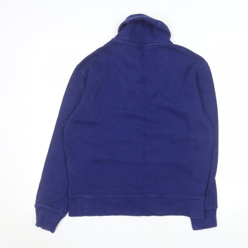Ralph Lauren Men's Blue Henley Collared Cotton Sweatshirt Size S