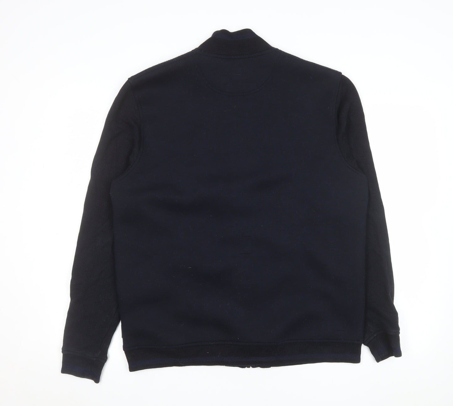 Ted Baker Men's Black Bomber Jacket L Full Zip Cotton Blend