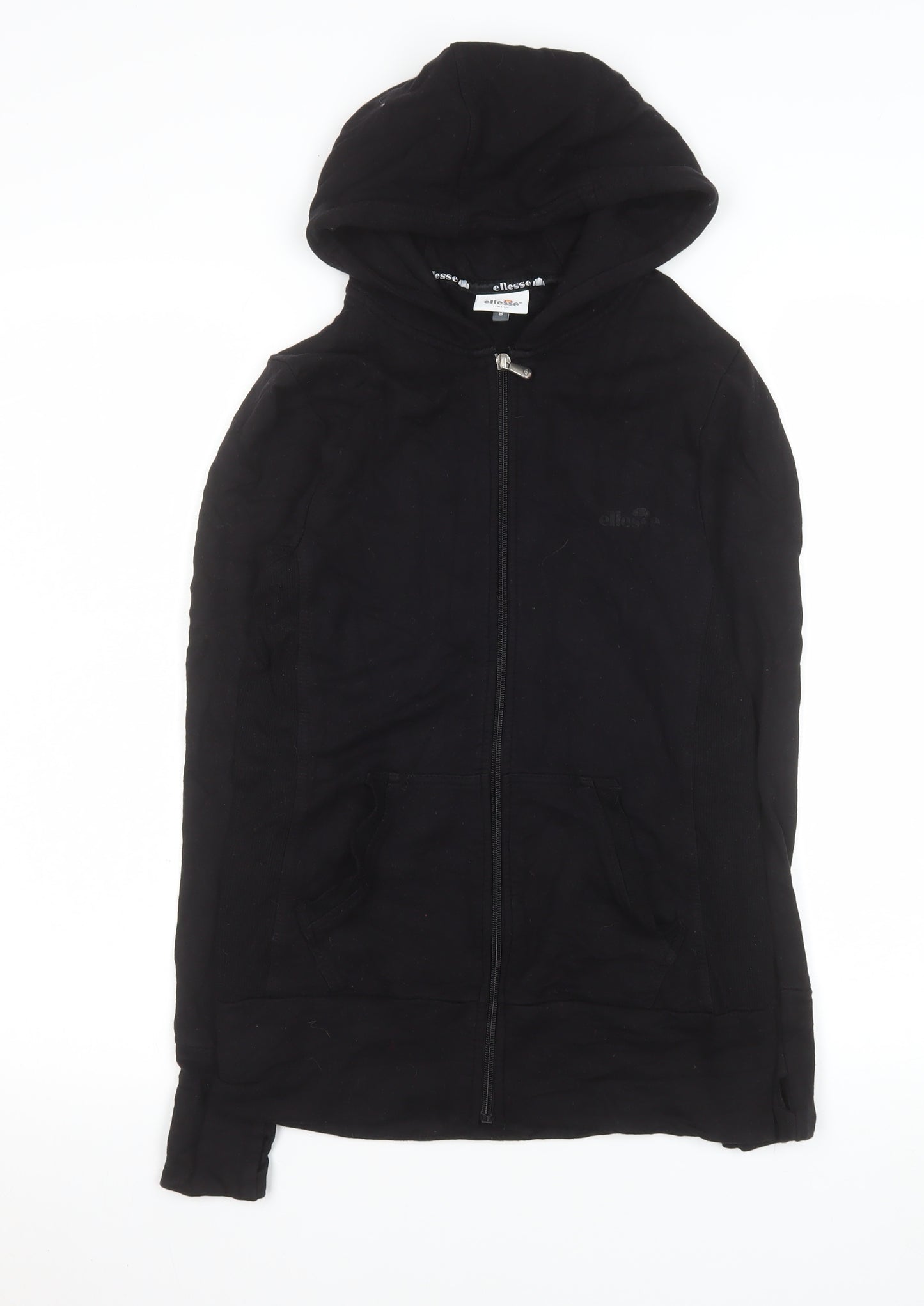 Ellesse Womens Black Size 8 Hoodie Zip Jacket Casual Sportswear