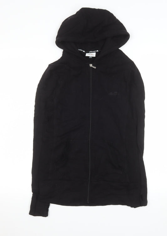 Ellesse Womens Black Size 8 Hoodie Zip Jacket Casual Sportswear