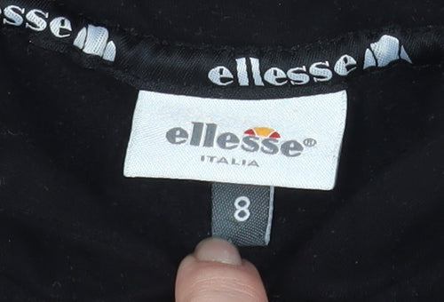 Ellesse Womens Black Size 8 Hoodie Zip Jacket Casual Sportswear