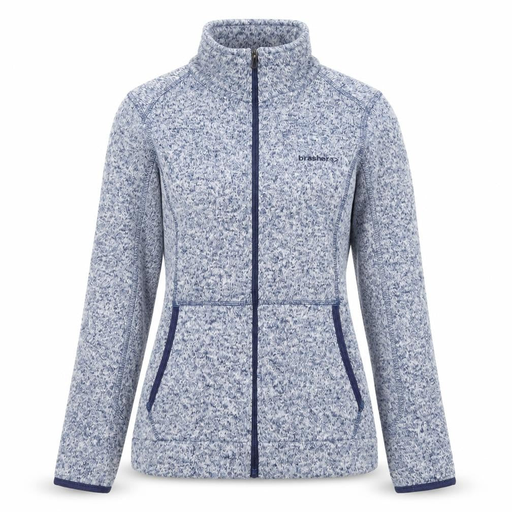 Front view of Brasher Women's Blue XS Full Zip Fleece Jacket