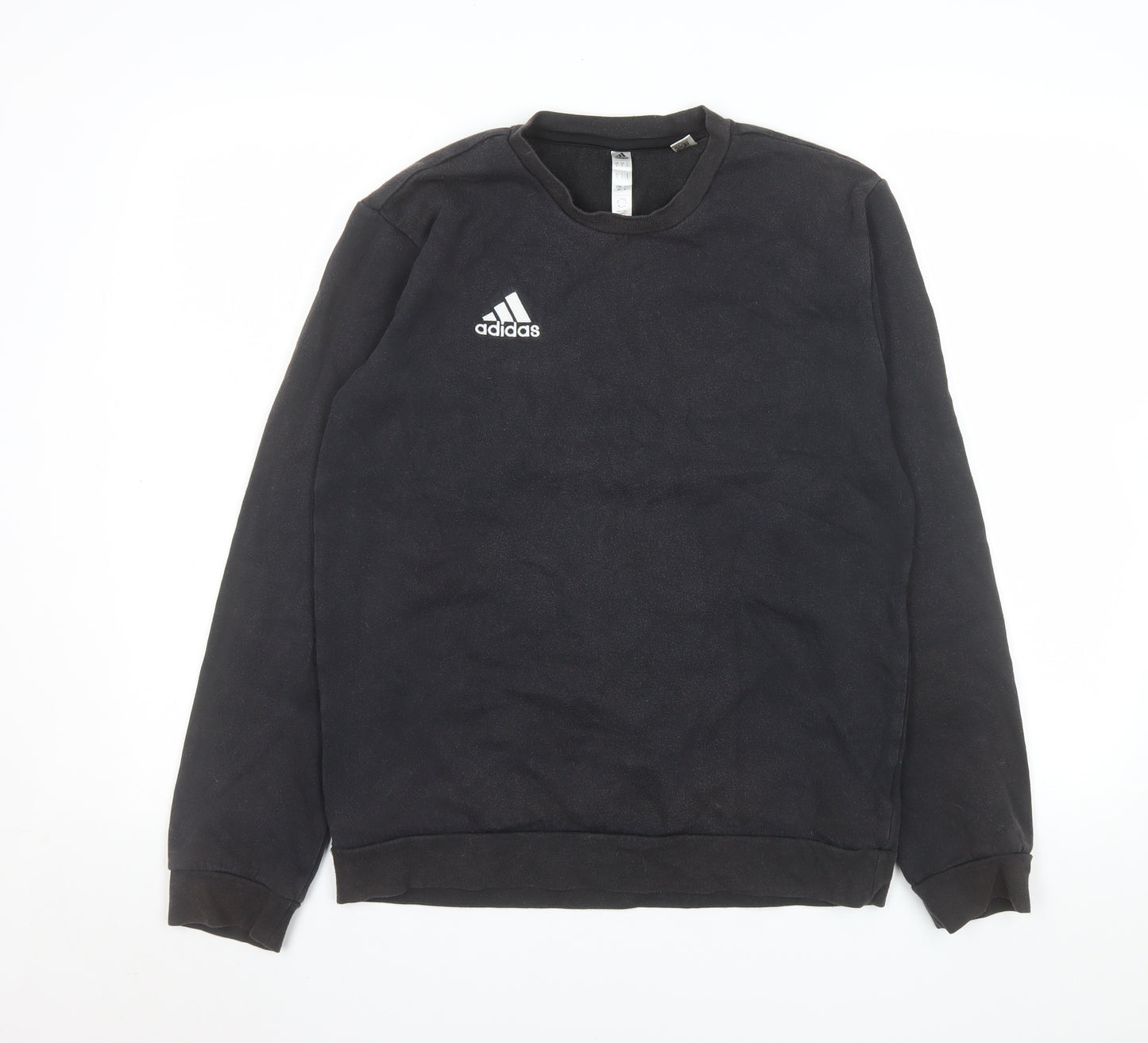 Adidas Men's Black Small Crew Neck Pullover Sweatshirt