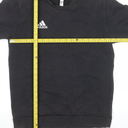 Adidas Men's Black Small Crew Neck Pullover Sweatshirt