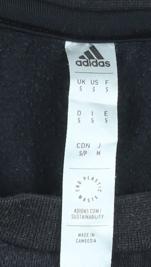 Adidas Men's Black Small Crew Neck Pullover Sweatshirt