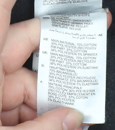 Adidas Men's Black Small Crew Neck Pullover Sweatshirt