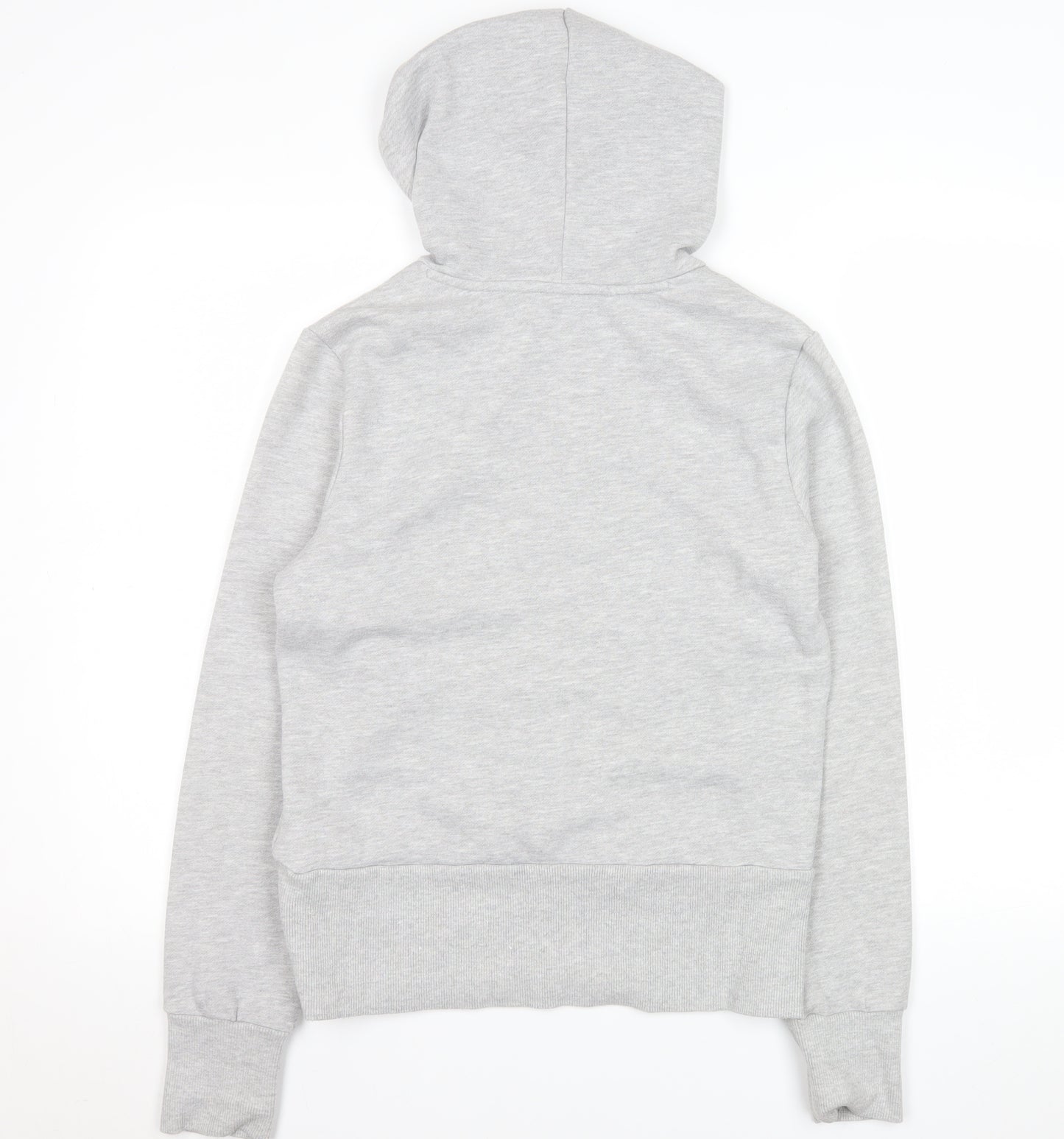 Adidas Women Grey Pink Logo Pullover Hoodie Size 14