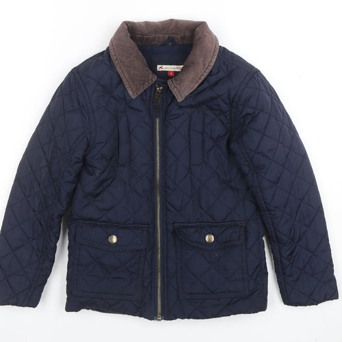 John Lewis Boys Blue Quilted Jacket 6 Years Polyester Lined Autumn Winter