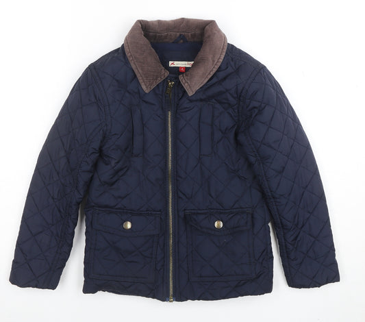 John Lewis Boys Blue Quilted Jacket 6 Years Polyester Lined Autumn Winter