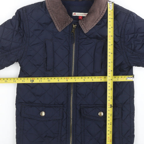 John Lewis Boys Blue Quilted Jacket 6 Years Polyester Lined Autumn Winter