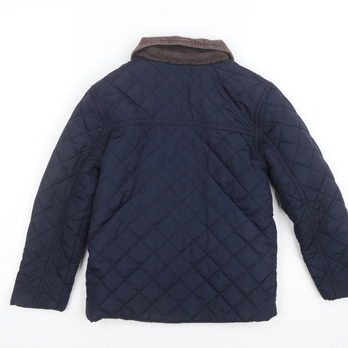John Lewis Boys Blue Quilted Jacket 6 Years Polyester Lined Autumn Winter