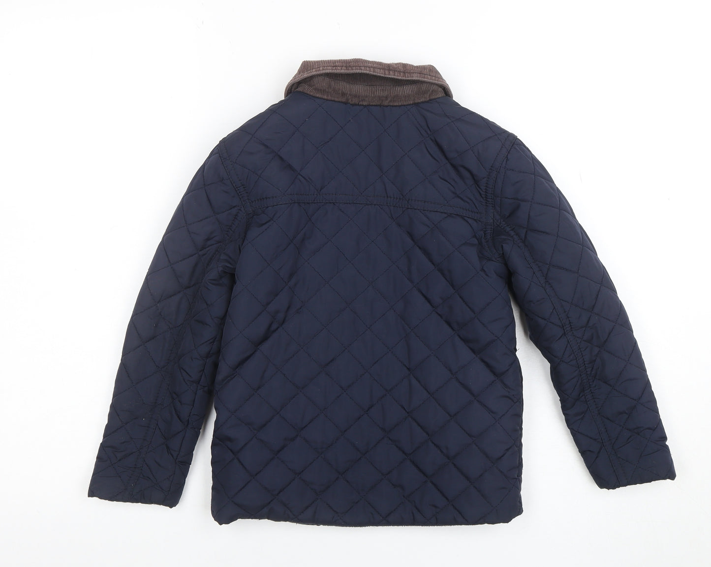 John Lewis Boys Blue Quilted Jacket 6 Years Polyester Lined Autumn Winter