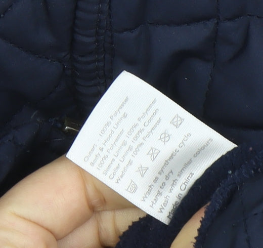 John Lewis Boys Blue Quilted Jacket 6 Years Polyester Lined Autumn Winter