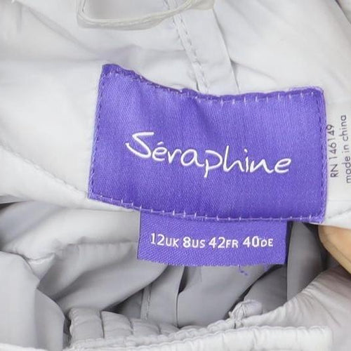 Seraphine Womens Grey 12 Hooded Quilted Puffer Jacket
